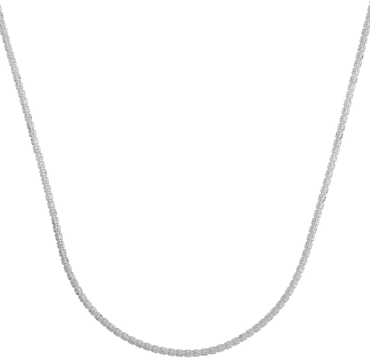 14k White Gold 2.7mm Ice Barrel Chain Necklace