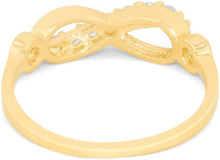 Load image into Gallery viewer, 10k Yellow Gold 5mm Infinity CZ Ring, Sizes 4-10
