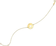 Load image into Gallery viewer, 14k Yellow Gold 13.5mm North Star Polished Disk Link Bracelet, 6.25" - 7 Inch
