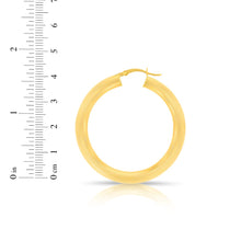 Load image into Gallery viewer, 14k Yellow Gold 5mm x 30mm High Polish Round Tube Hoop Earrings
