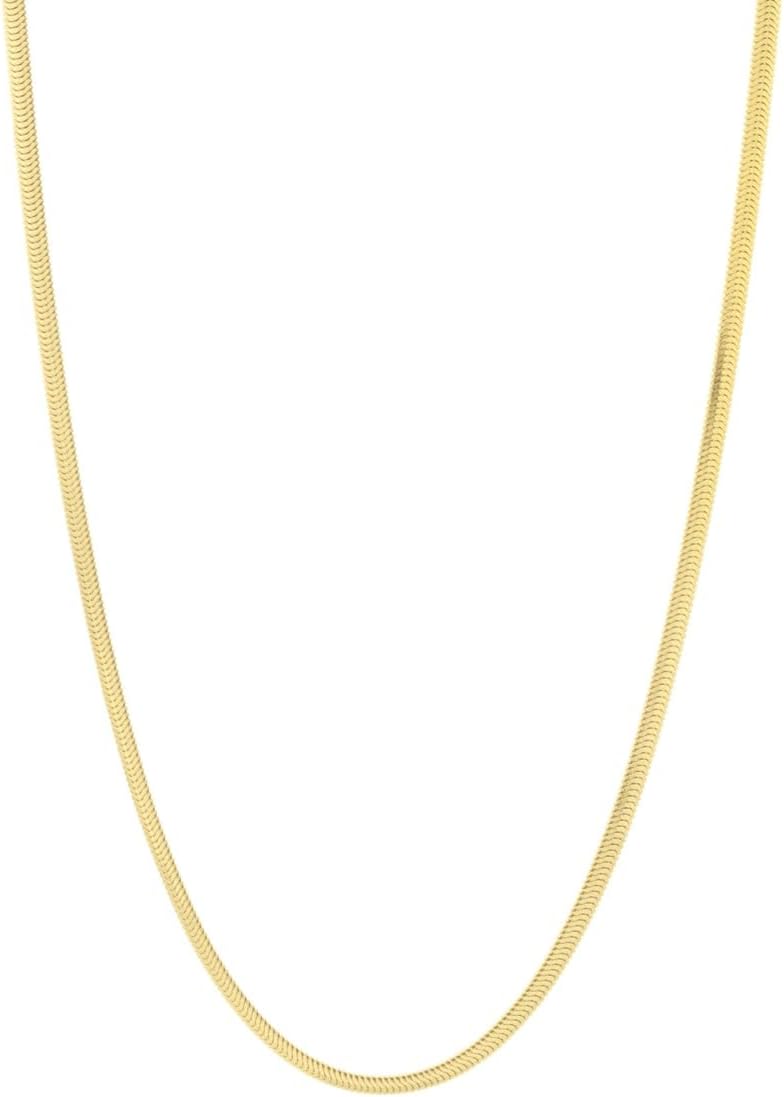 14k Yellow Gold 3.3mm Lite Oval Snake Chain Necklace