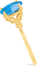 Load image into Gallery viewer, 10k Yellow Gold 8mm Birthstone Oval Gemstone Ring, Size 4-8

