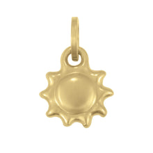 Load image into Gallery viewer, 14k Yellow Gold 25mm Polished Puffy Sun with Optional Chain Pendant Charm
