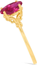 Load image into Gallery viewer, 10k Yellow Gold 8mm Birthstone Oval Gemstone Ring, Size 4-8

