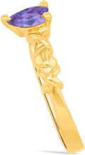 Load image into Gallery viewer, 10k Yellow Gold 6.5mm Birthstone Gemstone Heart XOXO Ring, Size 4-10
