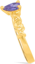 Load image into Gallery viewer, 10k Yellow Gold 6.5mm Birthstone Gemstone Heart XOXO Ring, Size 4-10
