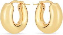 Load image into Gallery viewer, 14k Yellow Gold 20mm Small Puffy Hoops Earrings
