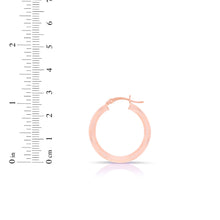 Load image into Gallery viewer, 14k Rose Gold 3mm x 15mm High Polish Round Tube Hoop Earrings
