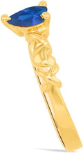 Load image into Gallery viewer, 10k Yellow Gold 6.5mm Birthstone Gemstone Heart XOXO Ring, Size 4-10
