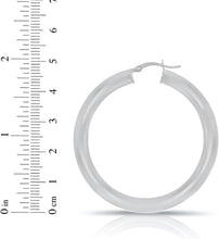 Load image into Gallery viewer, 10k White Gold 25mm x 5mm High Polish Round Tube Hoop Earrings
