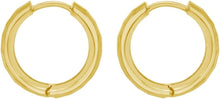 Load image into Gallery viewer, 14k Yellow Gold 13.8mm x 6.2mm Thick Checkerboard Patterned Huggie Hoop Earrings
