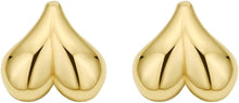 Load image into Gallery viewer, 14k Yellow Gold 13.4mm x 14.5mm Puffed Bubble Heart Stud Earrings
