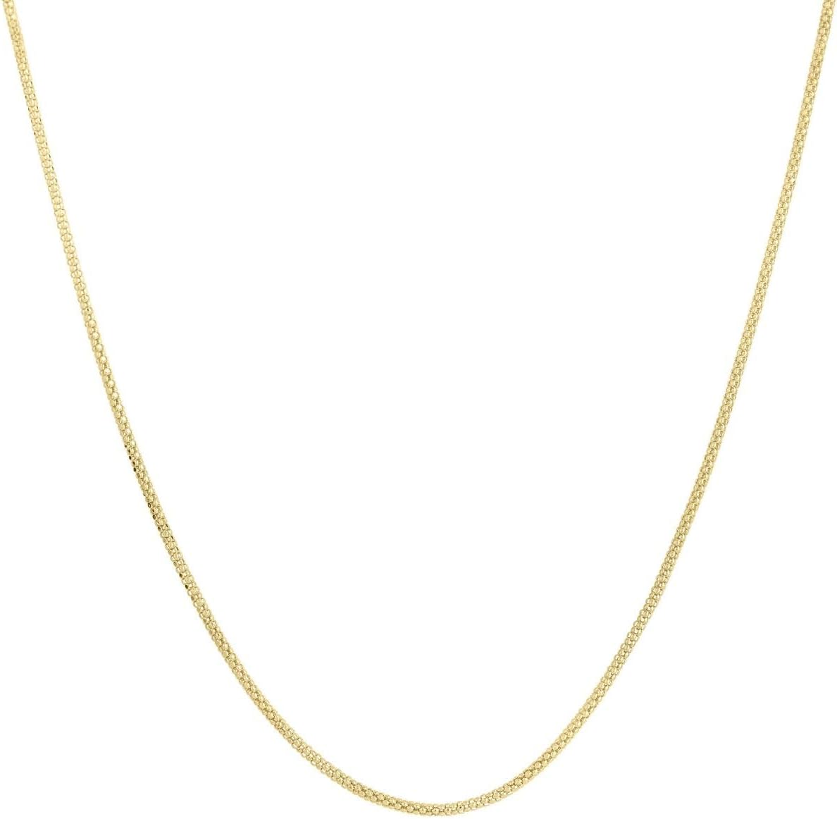 14k Yellow Gold 1.6mm Popcorn Chain Necklace