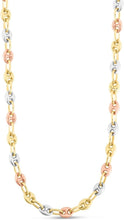 Load image into Gallery viewer, 14k Tri-Color Gold 4.7mm Puff Anchor Mariner Chain Necklace
