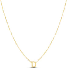 Load image into Gallery viewer, 14k Yellow Gold 0.2&quot; Mini Alphabet Letter A - Z Initial Charm Pendant with Extendable Adjustable Chain Necklace
