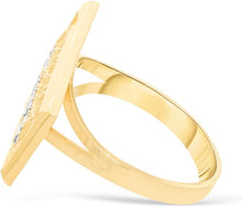 Load image into Gallery viewer, 10k Yellow Gold 9.1mm Last Supper Rectangle Two-Tone Ring, Sizes 4-10

