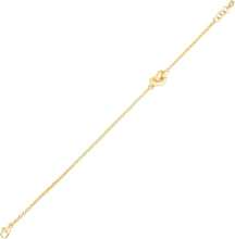 Load image into Gallery viewer, Italian 14k Yellow Gold 7.5mm Puffed Wire Love Knot Charm Link Bracelet, 7 Inch
