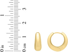 Load image into Gallery viewer, 14k Yellow Gold 13.5mm High Polish Tapered Huggie Hoop Earrings
