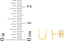 Load image into Gallery viewer, 14k Yellow Gold 6.5mm High Polish Initial-U Stud Earrings
