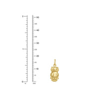 Load image into Gallery viewer, 14k Yellow Gold 17.5mm Polished Fancy Owl with Optional Chain Pendant Charm
