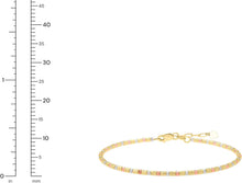 Load image into Gallery viewer, 14k Tri-Color Gold 1.5mm Alternating Bead Link Bracelet, Adjustable 7" - 8 Inch
