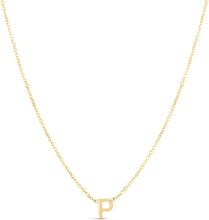 Load image into Gallery viewer, 14k Yellow Gold 0.2&quot; Mini Alphabet Letter A - Z Initial Charm Pendant with Extendable Adjustable Chain Necklace
