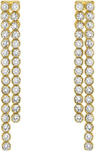 Load image into Gallery viewer, 14k Yellow Gold 38.2mm x 4.9mm CZ Cascade Drop Earrings
