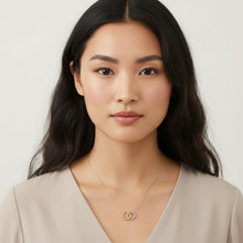 Load image into Gallery viewer, Italian 14k Two-Tone Gold Interlocking Link Chain Necklace 18 Inch
