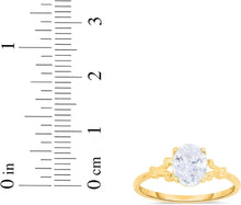 Load image into Gallery viewer, 10k Yellow Gold 8mm Birthstone Oval Gemstone Ring, Size 4-8
