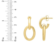 Load image into Gallery viewer, 14k Yellow Gold 32mm Interlocking Link Drop with Push Back Clasp Earrings
