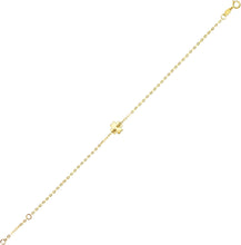 Load image into Gallery viewer, 14k Yellow Gold 7mm Mini Clover Charm Link Bracelet, Adjustable 6.25" - 7 Inch
