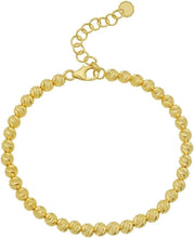 Load image into Gallery viewer, 14k Yellow Gold Diamond Cut Bead Link Bracelet, Adjustable 7.5" - 9 Inch
