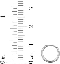 Load image into Gallery viewer, 14k Yellow Gold, White Gold or Rose Gold 1mm x 10mm Endless Huggie Hoop Earrings
