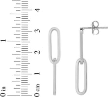 Load image into Gallery viewer, 14k Yellow Gold 32mm Paperclip Links Drop Earrings

