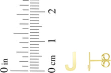Load image into Gallery viewer, 14k Yellow Gold 6.5mm High Polish Initial-J Stud Earrings
