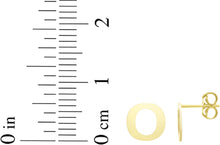 Load image into Gallery viewer, 14k Yellow Gold 6.5mm High Polish Initial-O Stud Earrings
