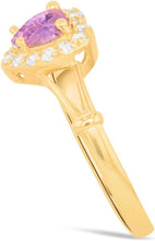 Load image into Gallery viewer, 10k Yellow Gold 9mm Birthstone Gemstone Heart CZ Ring, Size 4-10
