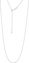 Load image into Gallery viewer, 14k Yellow Gold or White Gold 1mm Classic Rope Adjustable Chain Necklace
