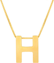 Load image into Gallery viewer, 14k Yellow Gold 0.4&quot; Block Alphabet Letter A - Z Initial Charm Pendant with Extendable Adjustable Chain Necklace
