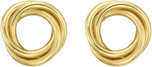 Load image into Gallery viewer, 14k Yellow Gold 11.3mm Interlocking Trinity Stud Earrings
