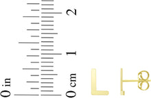 Load image into Gallery viewer, 14k Yellow Gold 6.5mm High Polish Initial-L Stud Earrings
