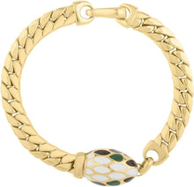 Load image into Gallery viewer, 14k Yellow Gold 7mm Serpent Enamel Miami Cuban Link Bracelet, 7.5 Inch
