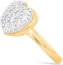 Load image into Gallery viewer, 10k Yellow Gold 10mm Two-Tone Heart CZ Ring, Sizes 4 - 10
