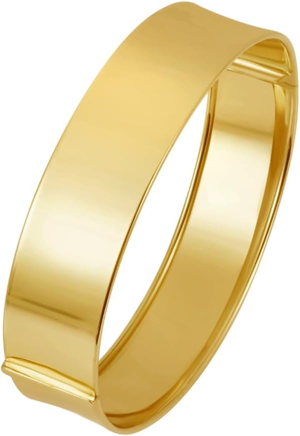 14k Yellow Gold 14.5mm Solid Shiny High Polish Classic Bangle Bracelet 7 Inch