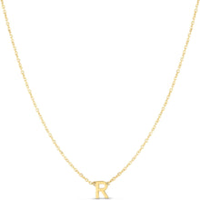 Load image into Gallery viewer, 14k Yellow Gold 0.2&quot; Mini Alphabet Letter A - Z Initial Charm Pendant with Extendable Adjustable Chain Necklace
