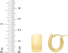 Load image into Gallery viewer, 14k Yellow Gold 17mm High Polish Wide Oval Huggie Hoop Earrings
