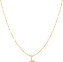 Load image into Gallery viewer, 14k Yellow Gold 0.2&quot; Mini Alphabet Letter A - Z Initial Charm Pendant with Extendable Adjustable Chain Necklace
