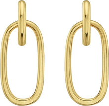 Load image into Gallery viewer, 14k Yellow Gold 31.8mm x 13.5mm Oval Linked Hoop Earrings
