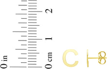 Load image into Gallery viewer, 14k Yellow Gold 6.5mm High Polish Initial-C Stud Earrings
