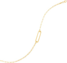 Load image into Gallery viewer, 14k Yellow Gold 6.4mm Paperclip Bar 2mm Link Bracelet, 7 Inch
